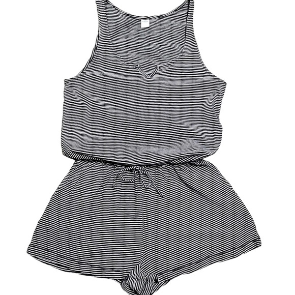 Old Navy Pants - Boho Beach Summer Old Navy Waist Defined Tank Striped Romper Shorts SIZE XS